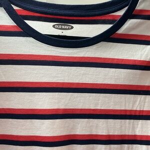Old Navy Red & Navy Striped Tee